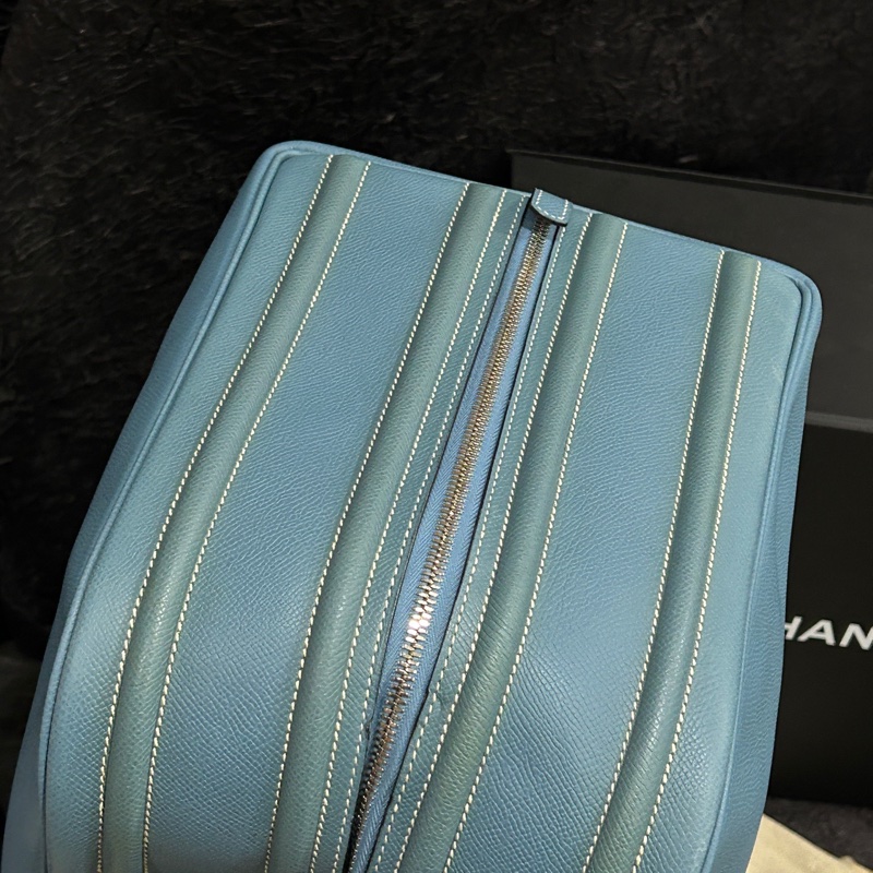 Hermes • Envie 48 牛仔藍 Epsom皮 絕跡旅行包-7