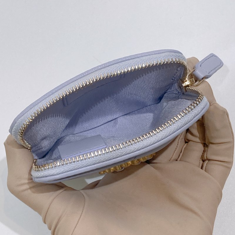 TW4606 Chanel 香奈兒拉鏈款吐司卡包19 薰衣草紫Zipped Coin Purse Lambskin Purple x GHW-9