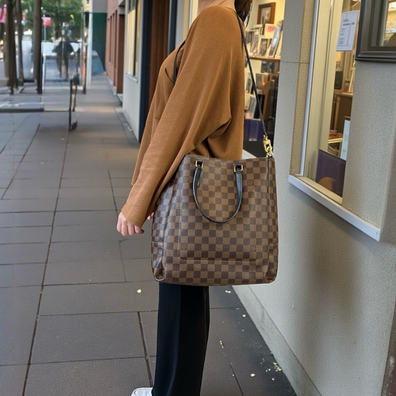 🤎路易威登托特LV棋盤格Damier Belmont手提肩背包N60348-2