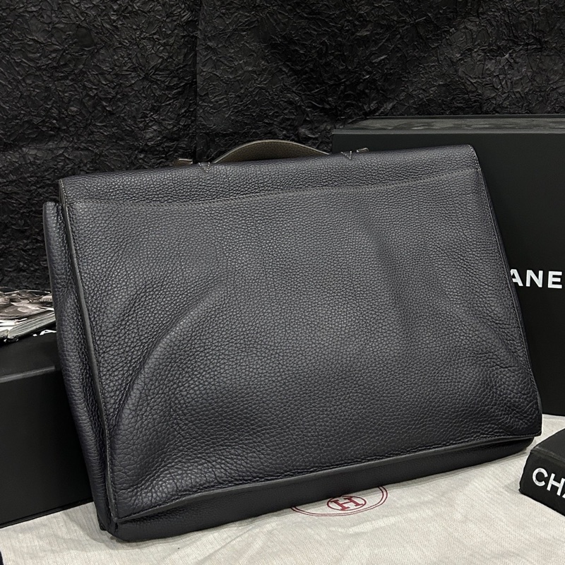 Hermes • Sac a Depeche 41 黑銀Togo皮 原價40幾萬-1