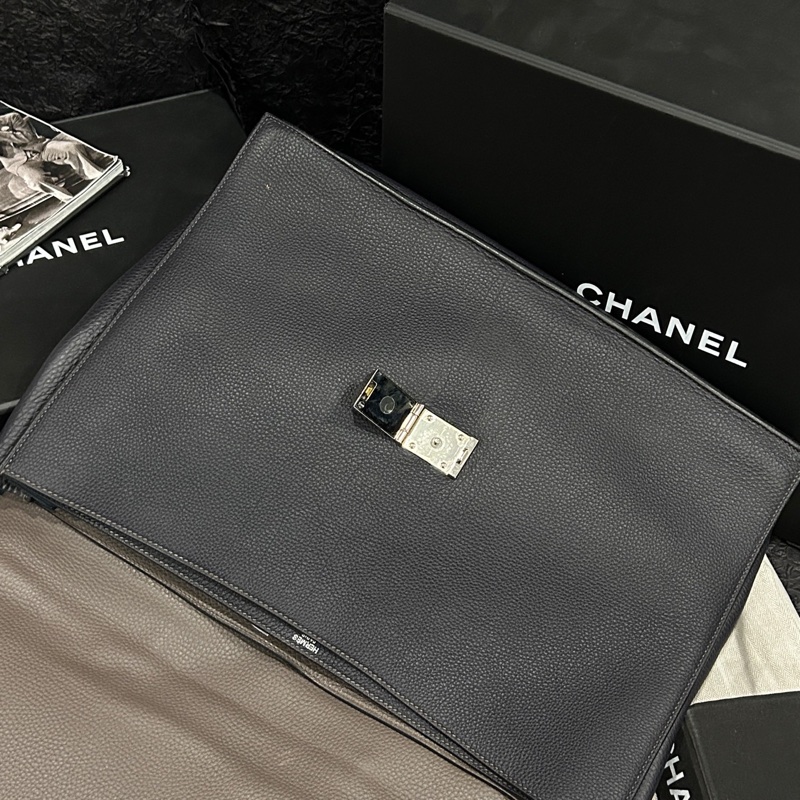 Hermes • Sac a Depeche 41 黑銀Togo皮 原價40幾萬-6