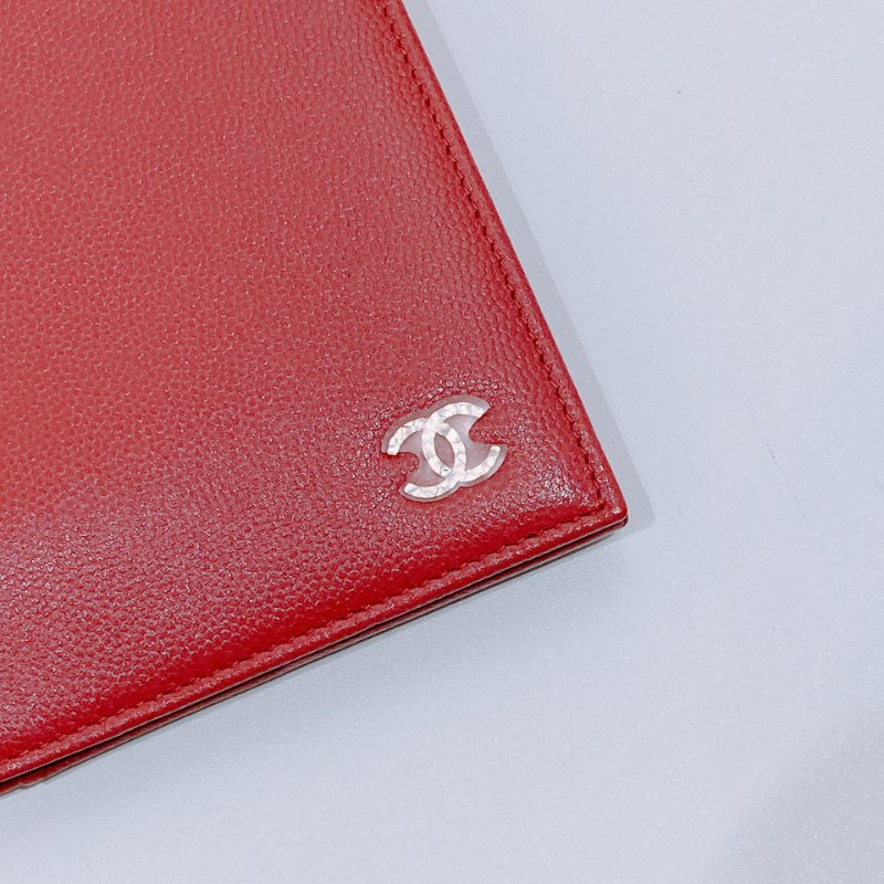 TW4607 Chanel 香奈兒 護照套 卡包Passport Card Holder Caviar Red x PHW-6