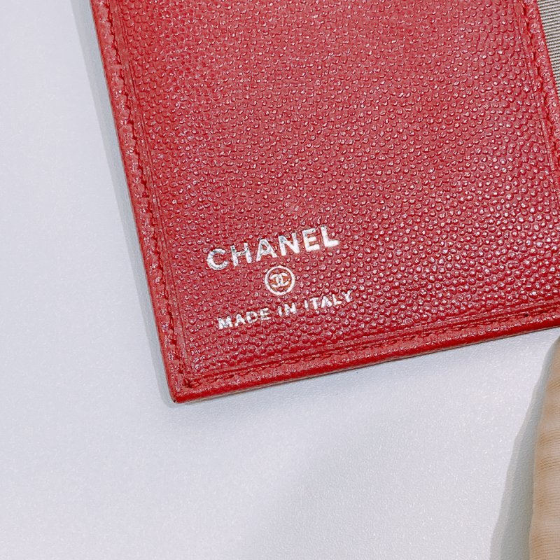 TW4607 Chanel 香奈兒 護照套 卡包Passport Card Holder Caviar Red x PHW-8