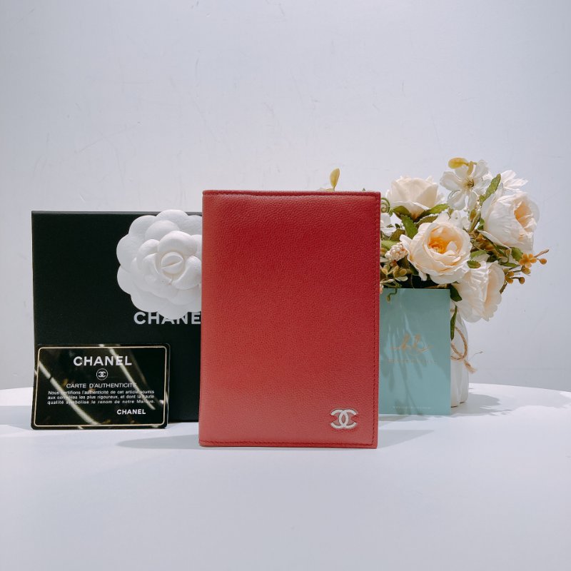 TW4607 Chanel 香奈兒 護照套 卡包Passport Card Holder Caviar Red x PHW-10