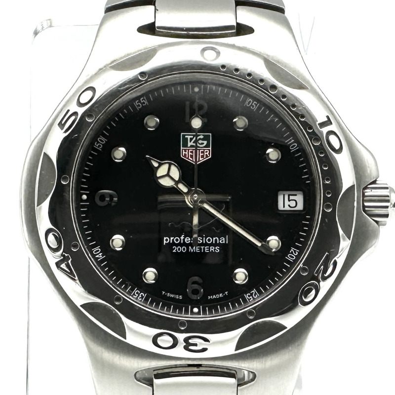 TAG HEUER Kirium Professional 200 日期顯示石英不鏽鋼男錶 WL1112 黑色錶盤-0