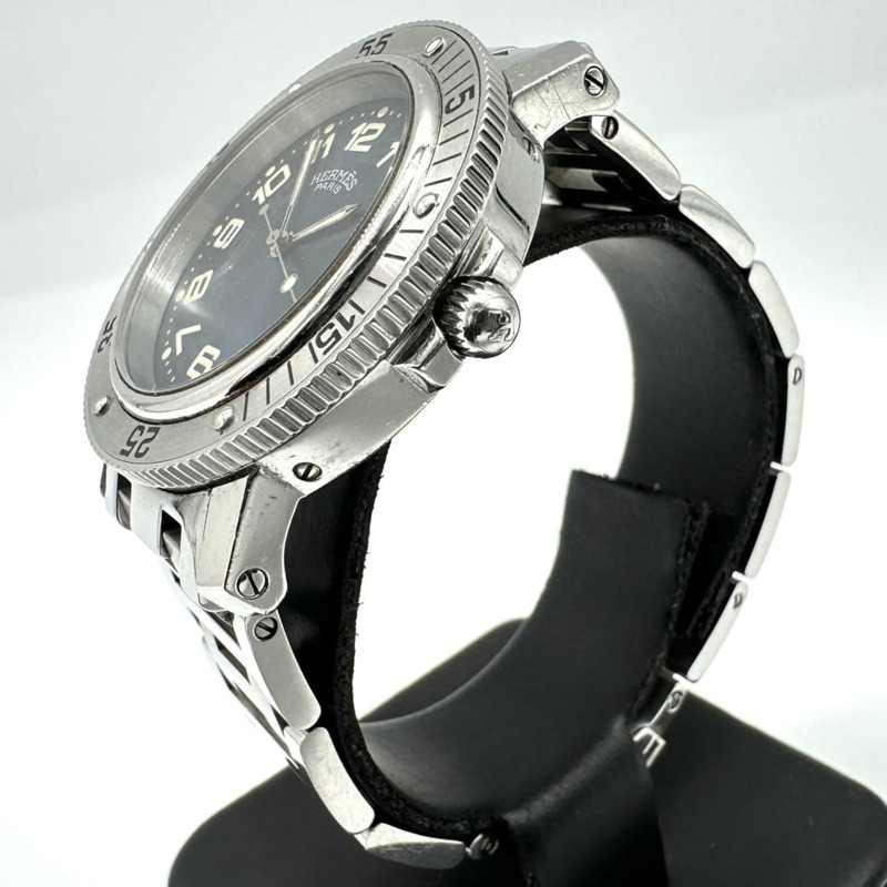 愛馬仕 Clipper Diver CL7.710 日期石英不鏽鋼藍銀色男士腕錶-1