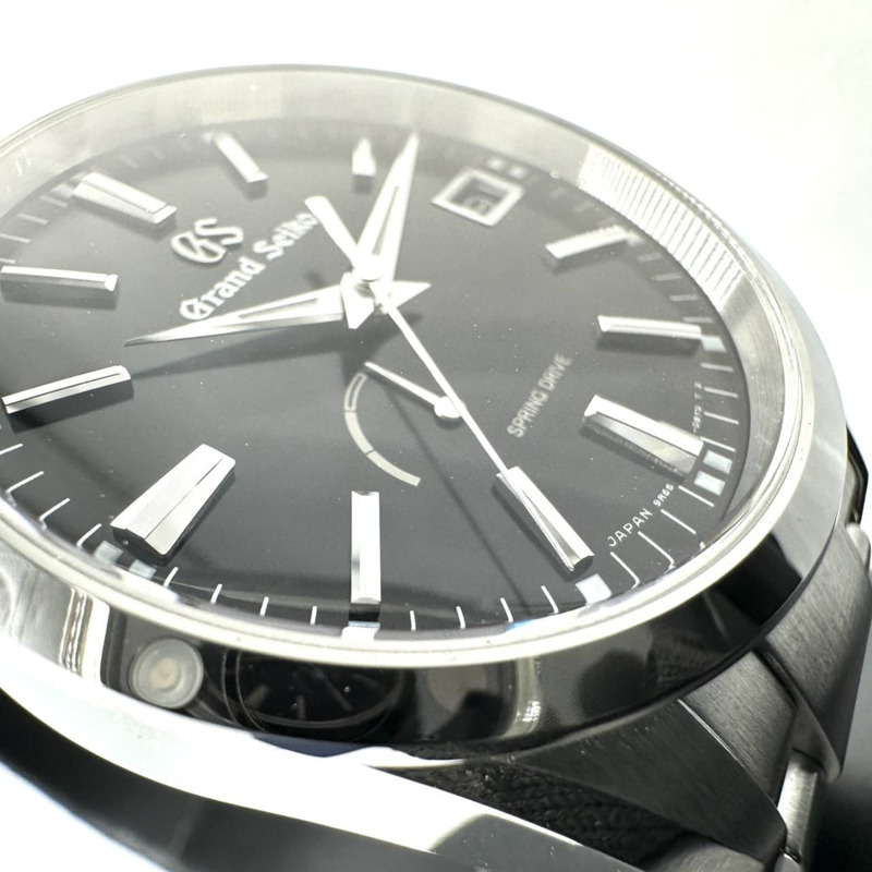 Grand Seiko 9R65-0BM0/SBGA301 Heritage 系列 Spring Drive 動力儲存日期自動腕錶，黑銀色，男士，帶原廠錶盒和額外錶鍊節-5