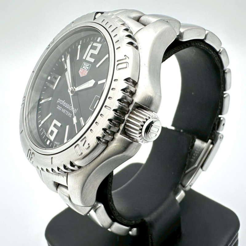 TAG HEUER 豪雅 Link Professional 石英腕錶 WT1110 .BA0550 日期顯示 不鏽鋼黑色錶盤 男士腕錶-1