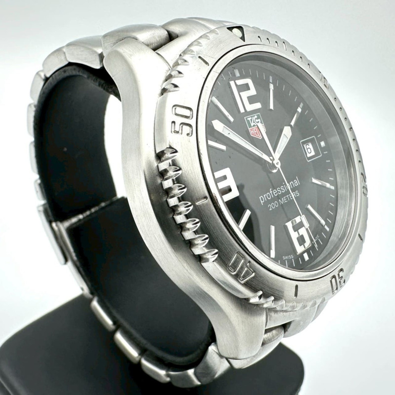 TAG HEUER 豪雅 Link Professional 石英腕錶 WT1110 .BA0550 日期顯示 不鏽鋼黑色錶盤 男士腕錶-2