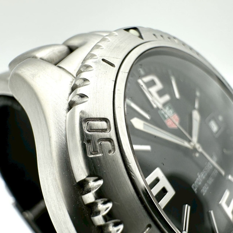 TAG HEUER 豪雅 Link Professional 石英腕錶 WT1110 .BA0550 日期顯示 不鏽鋼黑色錶盤 男士腕錶-4