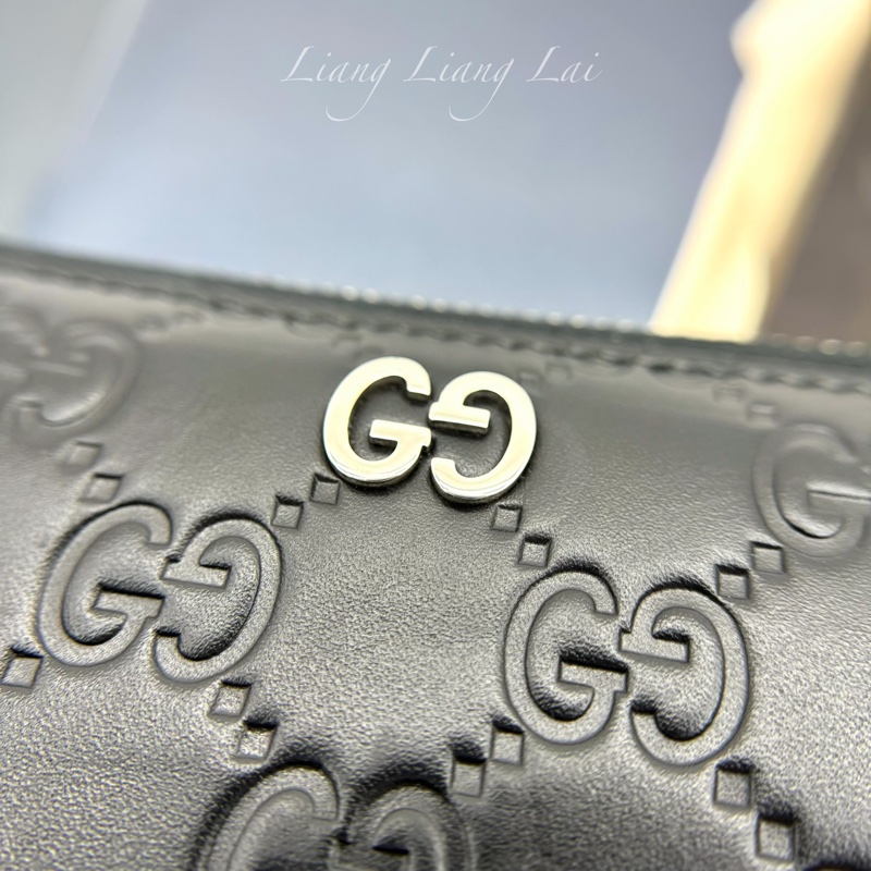 GUCCI 古馳 Signature系列黑色壓紋長夾-4