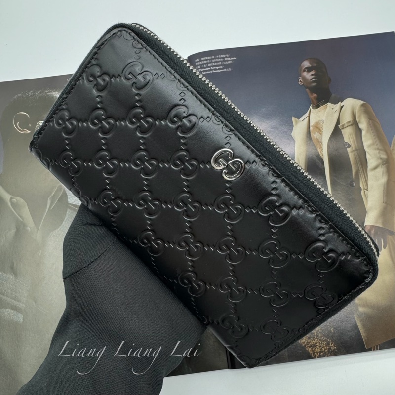 GUCCI 古馳 Signature系列黑色壓紋長夾-13