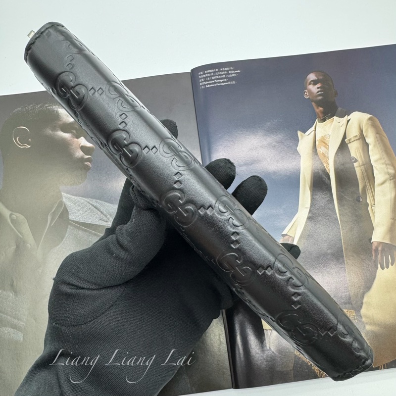 GUCCI 古馳 Signature系列黑色壓紋長夾-16