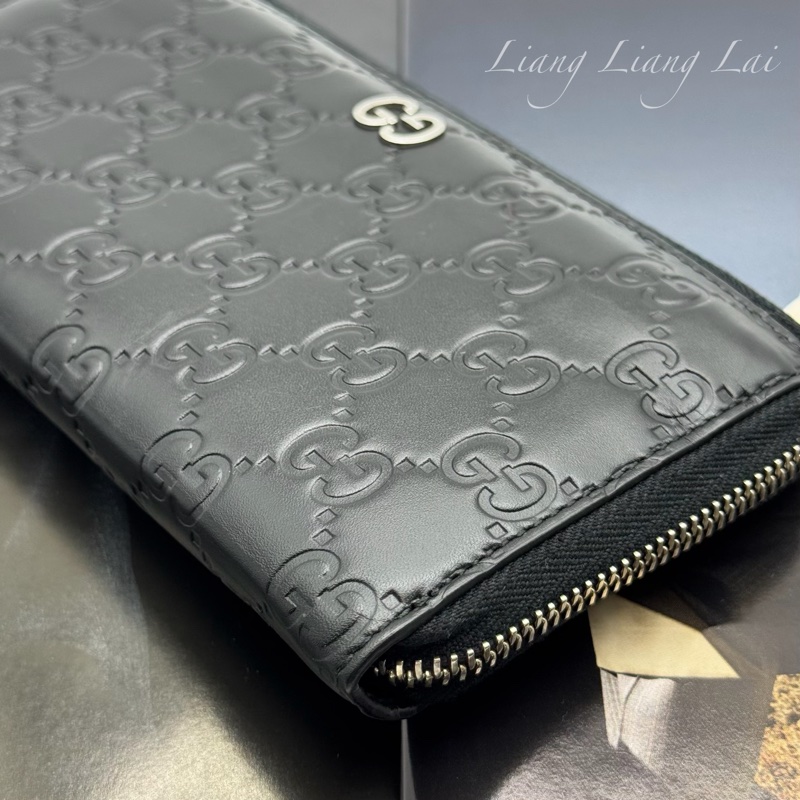 GUCCI 古馳 Signature系列黑色壓紋長夾-19