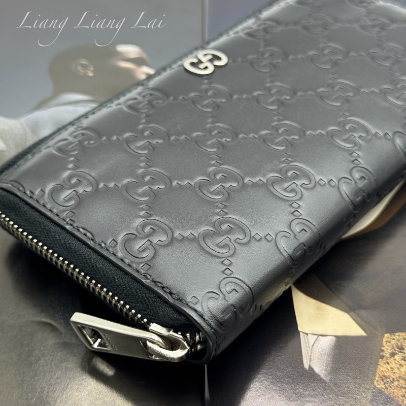 GUCCI 古馳 Signature系列黑色壓紋長夾-21