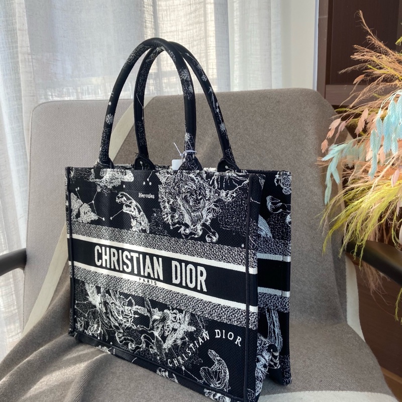 Dior 迪奧黑色星座托特包book tote 中號 22編碼  配件有保卡 塵袋-3