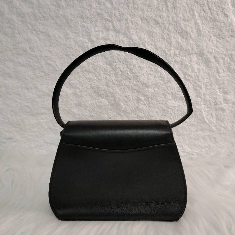 Cartier 卡地亞 黑金中古豹頭斜挎包-3