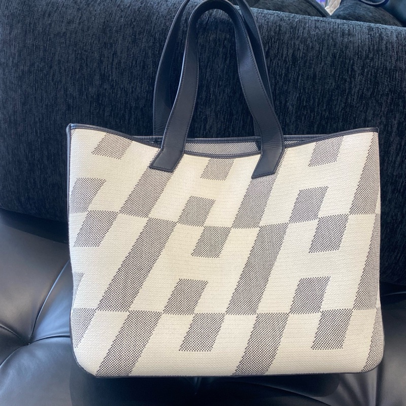 Hermes • Cabas H 40 Tote 黑白熊貓Swift皮拼帆布托特-4
