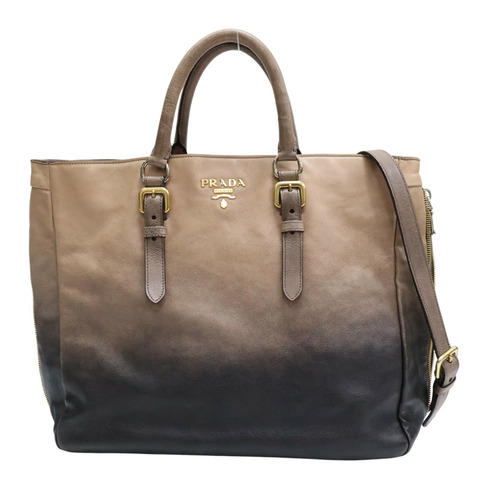 棕色漸層 牛皮 兩用包【PRADA 普拉達】 BN1592