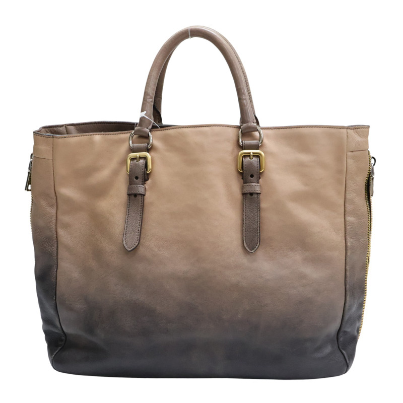 棕色漸層 牛皮 兩用包【PRADA 普拉達】 BN1592-1