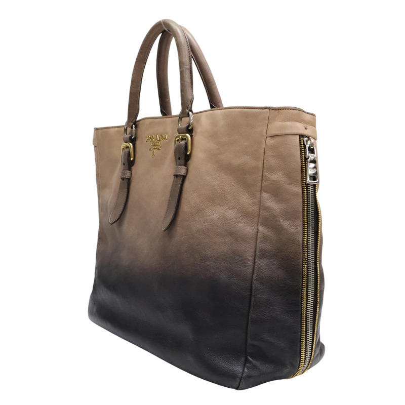 棕色漸層 牛皮 兩用包【PRADA 普拉達】 BN1592-2