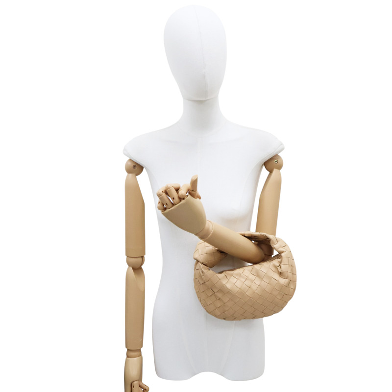 卡其色 羊皮編織 Mini Jodie 手提包【BOTTEGA VENETA BV 寶緹嘉】 651876-8