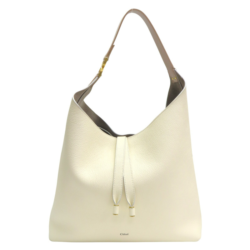 米白色 牛皮 Marcie 單肩包 肩背包【Chloe 克羅伊】 CHC24SS630I31110-0