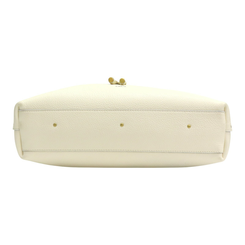米白色 牛皮 Marcie 單肩包 肩背包【Chloe 克羅伊】 CHC24SS630I31110-3