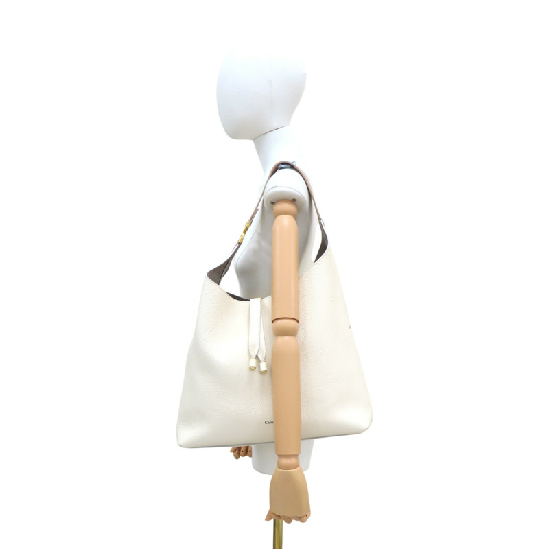 米白色 牛皮 Marcie 單肩包 肩背包【Chloe 克羅伊】 CHC24SS630I31110-9