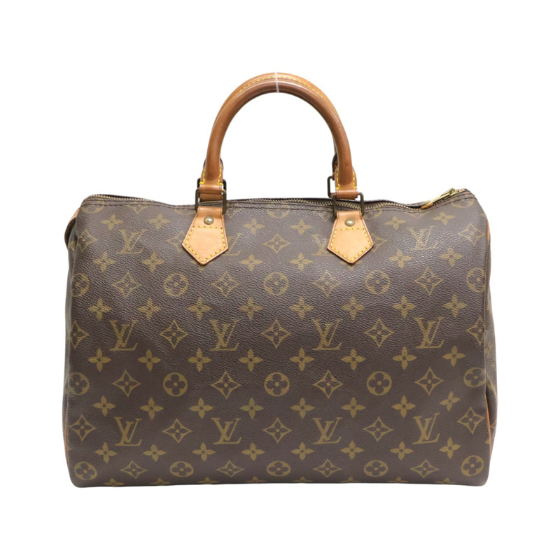 棕色 原花帆布 Speedy 35 波士頓包 手提包【LOUIS VUITTON LV 路易威登】 M41524-0