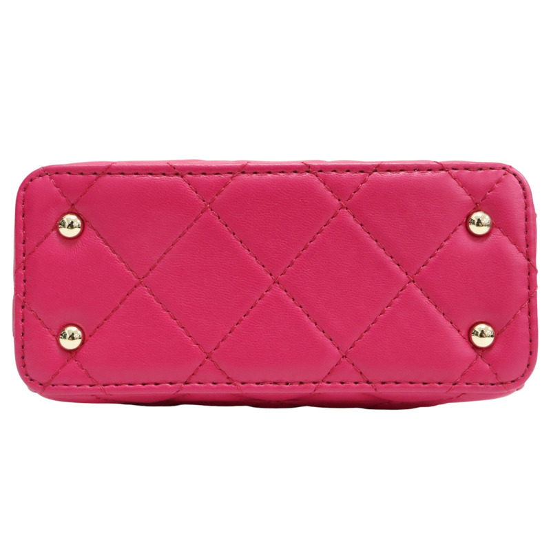 桃紅色 菱格紋 羊皮 鏈帶肩背包【CHANEL 香奈兒】 AS2877-3