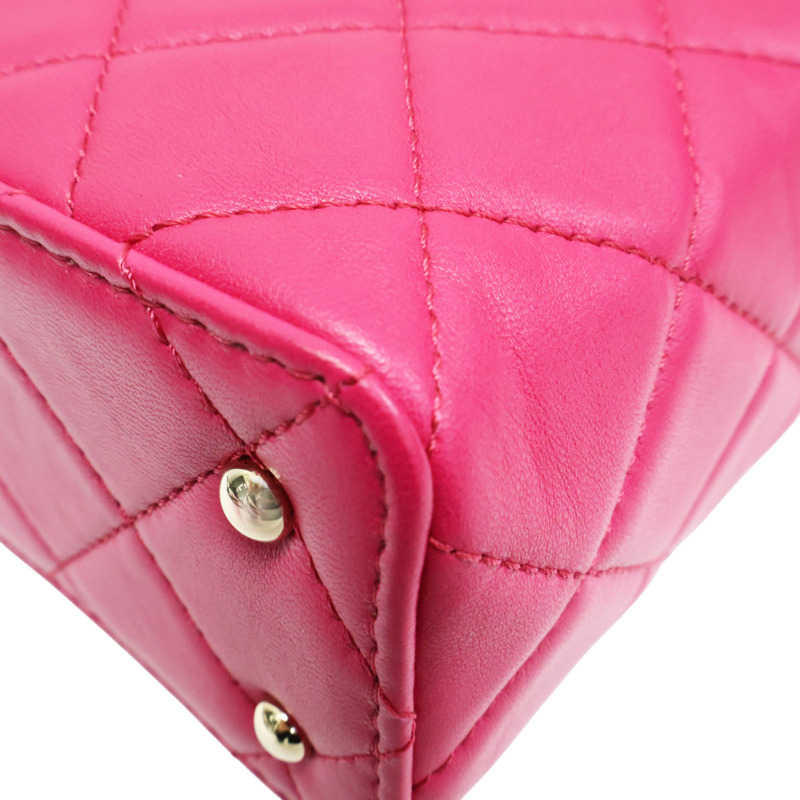 桃紅色 菱格紋 羊皮 鏈帶肩背包【CHANEL 香奈兒】 AS2877-9