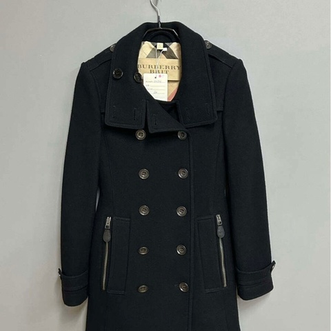 Burberry 毛呢內格紋大衣