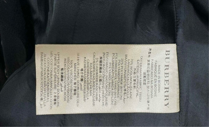 Burberry 毛呢內格紋大衣 Uk 4 S 碼-3