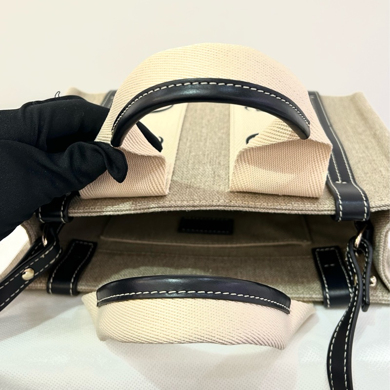 CHLOE深藍皮邊麻布小號二用-10