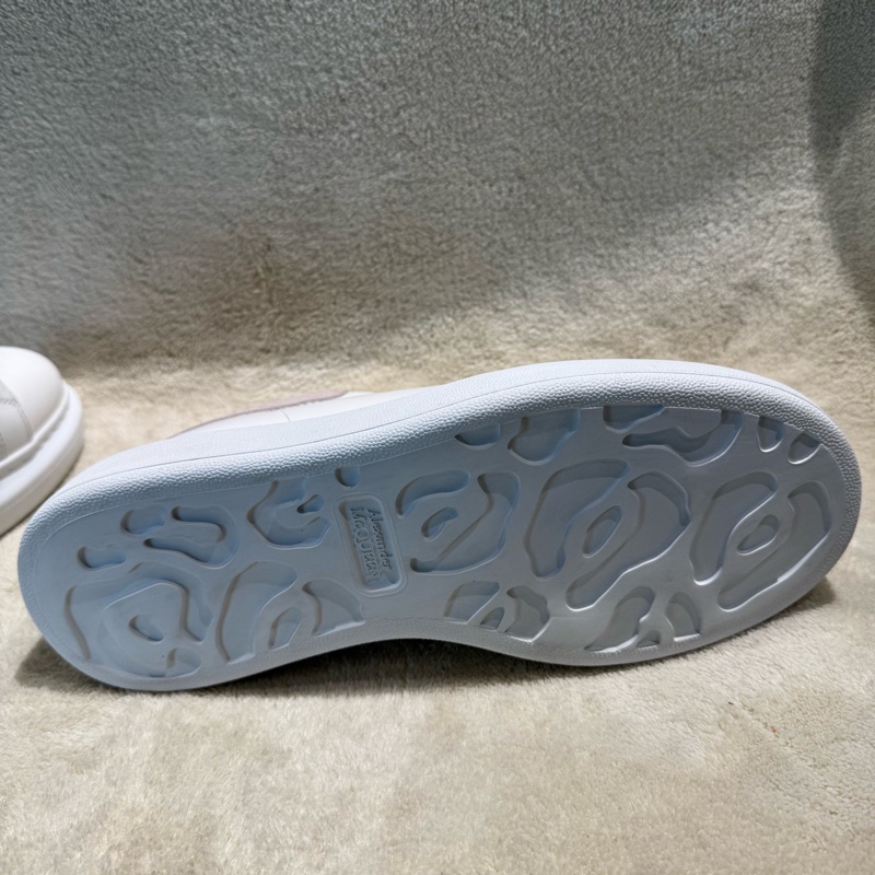 全新全套 Alexander McQueen亞歷山大麥昆 Oversized Sneaker 小牛皮 圓頭系帶 低幫 生活休閒鞋 女款 白粉色 36碼37碼1 37.5碼1 38.5碼-4