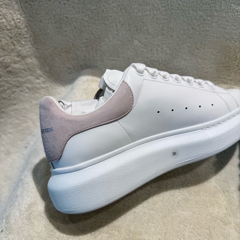 全新全套 Alexander McQueen亞歷山大麥昆 Oversized Sneaker 小牛皮 圓頭系帶 低幫 生活休閒鞋 女款 白粉色 36碼37碼1 37.5碼1 38.5碼-6