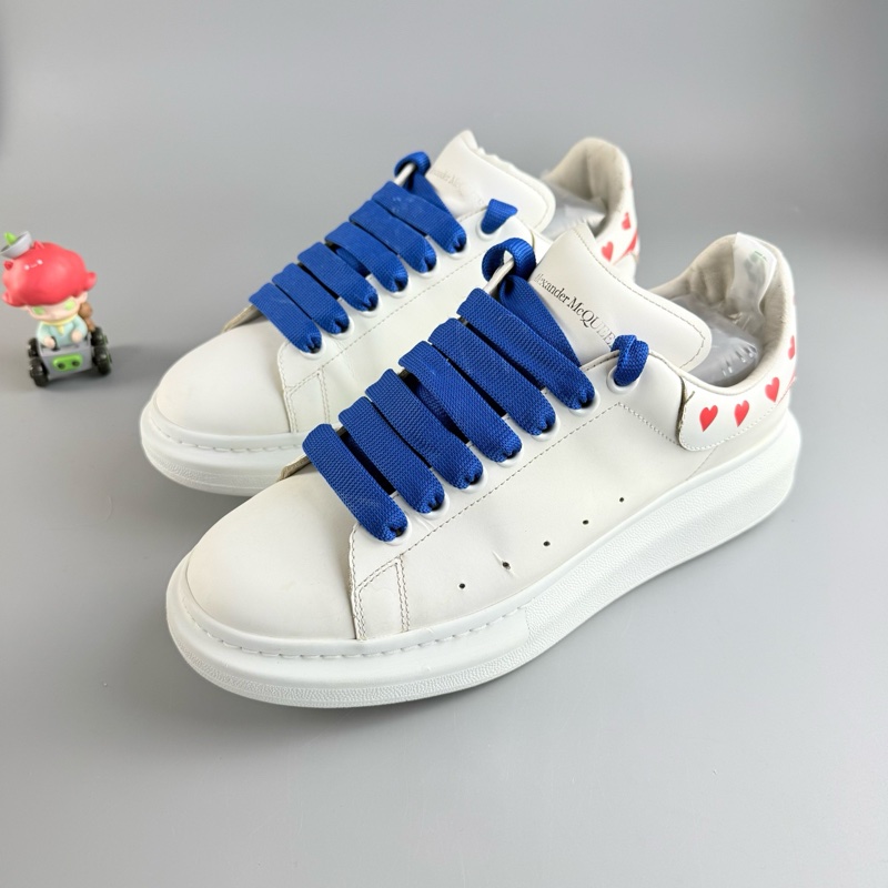 Alexander McQueen/麥昆 愛心尾純白厚底休閒鞋 40碼 95新 品相不錯-0