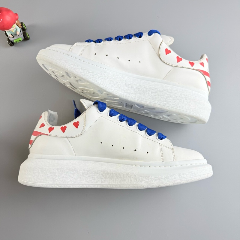 Alexander McQueen/麥昆 愛心尾純白厚底休閒鞋 40碼 95新 品相不錯-5