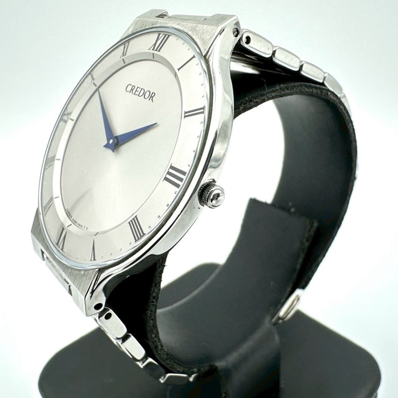 精工 GCAT985/8J80-0AM0 Credor 男士石英錶，不鏽鋼，銀色-1