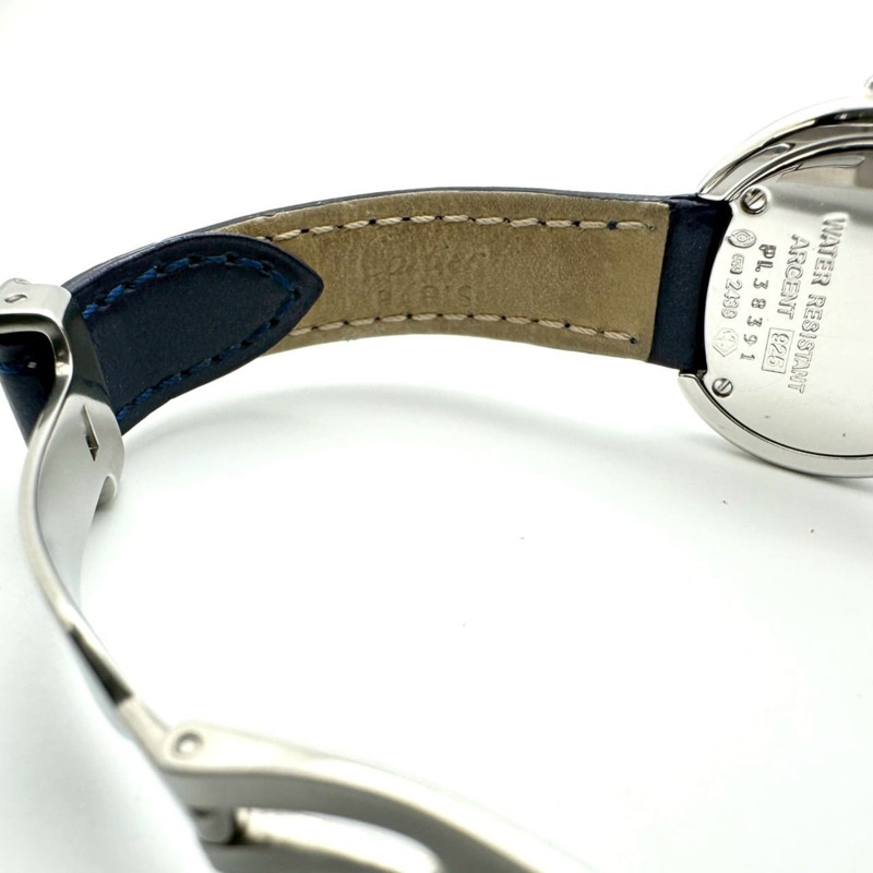 卡地亞 Must Trinity 石英腕錶 W1014945，不鏽鋼錶殼搭配皮革錶帶，白色、銀色、海軍藍三色可選，女士款。-11