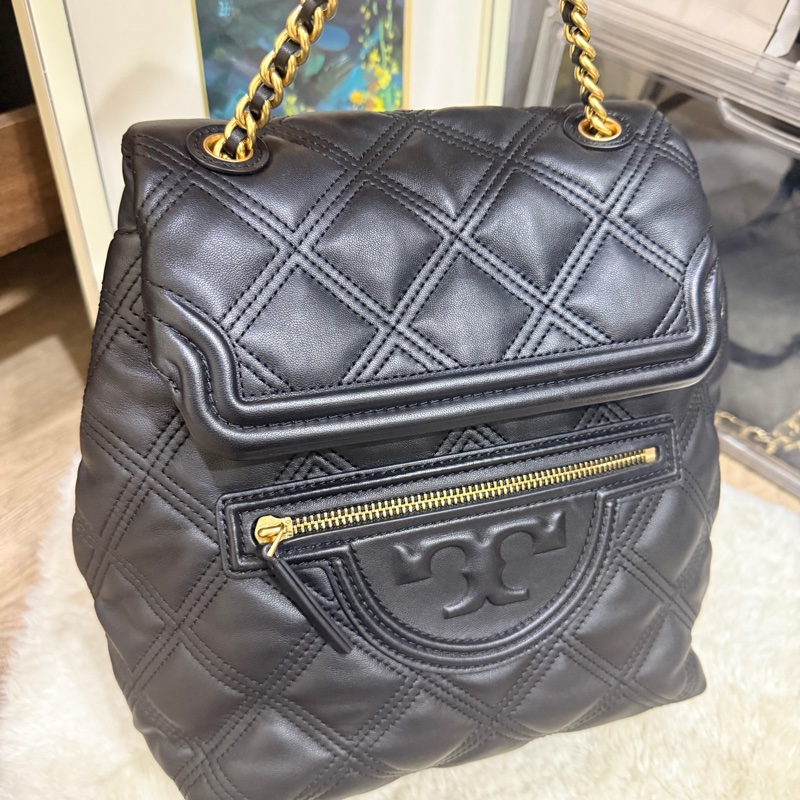 專櫃25000未使用✨美美的Tory Burch 皮穿鏈 後背包-0