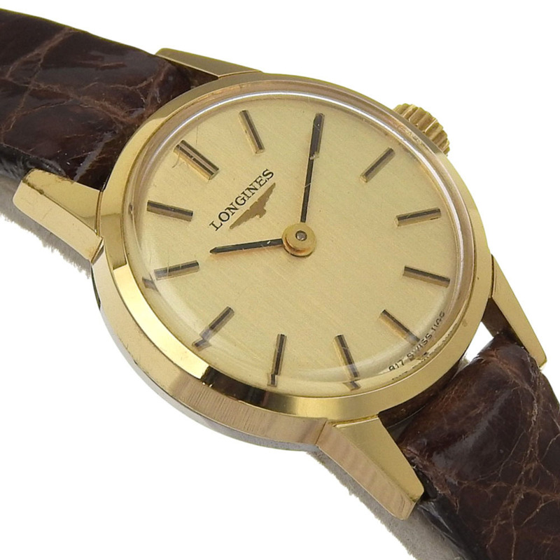 浪琴錶手動上鍊腕錶，機芯型號L.817.4，鍍金錶盤，手工捲製錶鍊，女士款-2