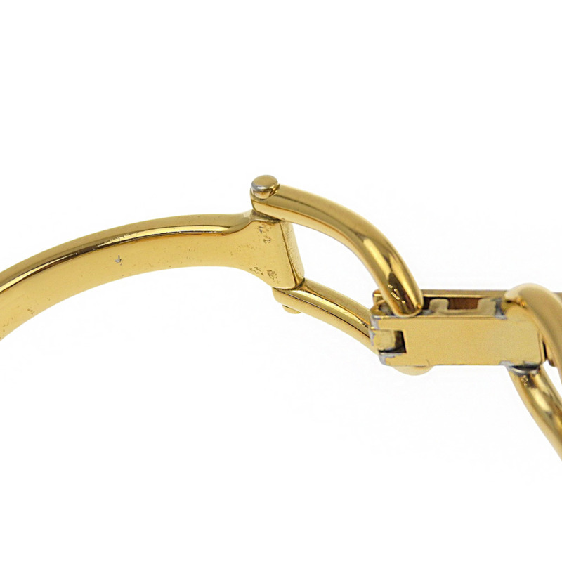 Gucci GUCCI 1500L 鍍金石英模擬顯示女士腕錶，黑色錶盤-6