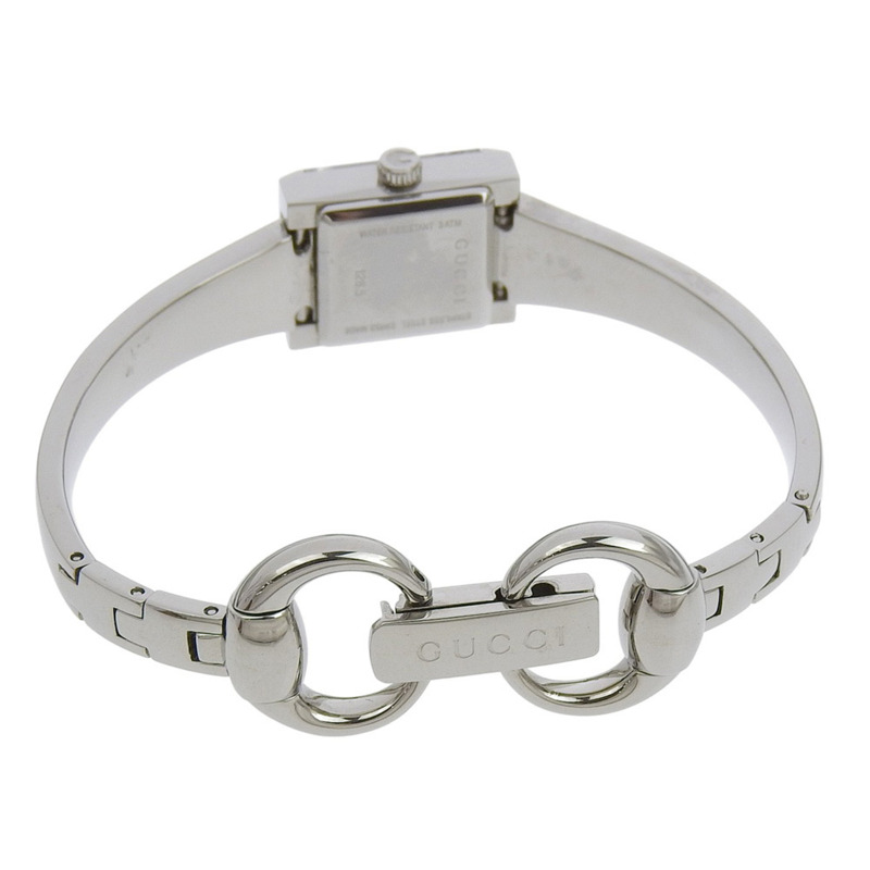 Gucci G Frame YA128.5 女士腕錶，不鏽鋼石英指針式顯示，白色錶盤-3