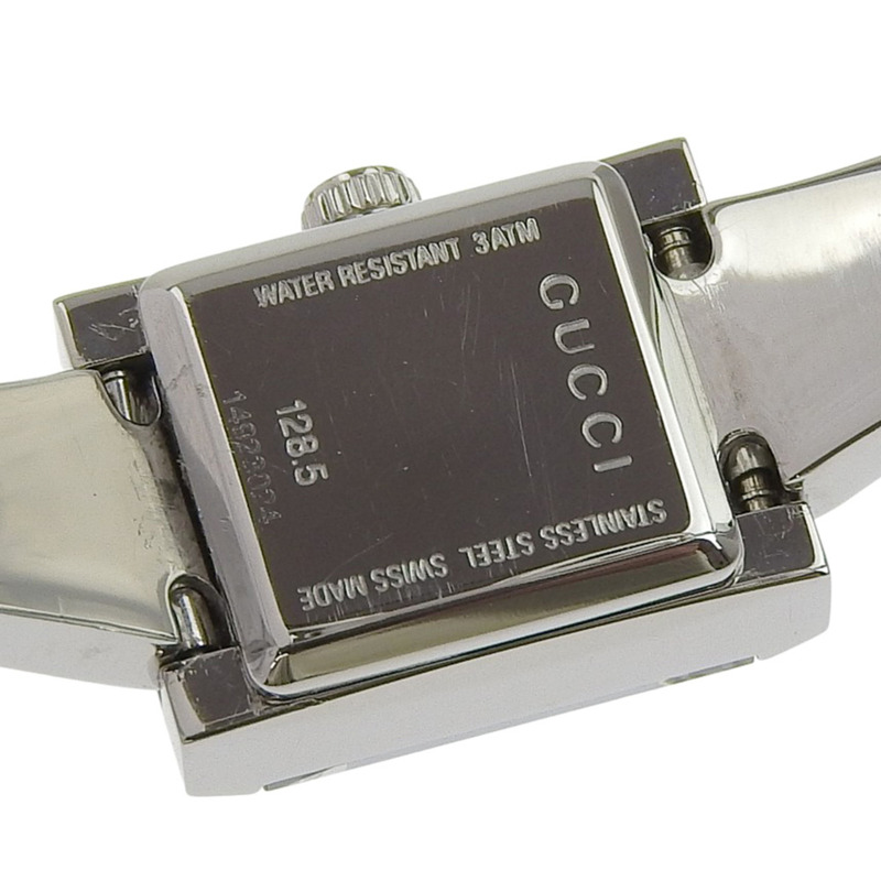 Gucci G Frame YA128.5 女士腕錶，不鏽鋼石英指針式顯示，白色錶盤-4