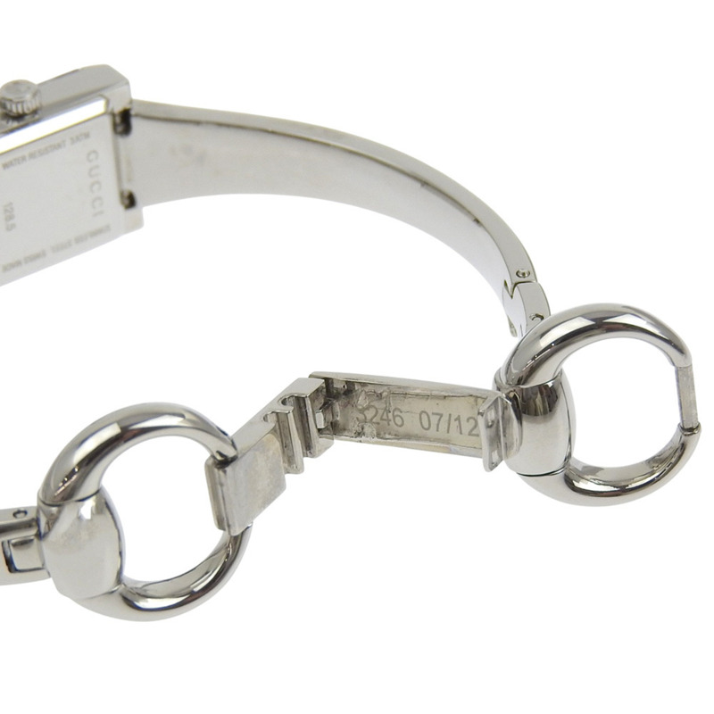 Gucci G Frame YA128.5 女士腕錶，不鏽鋼石英指針式顯示，白色錶盤-7