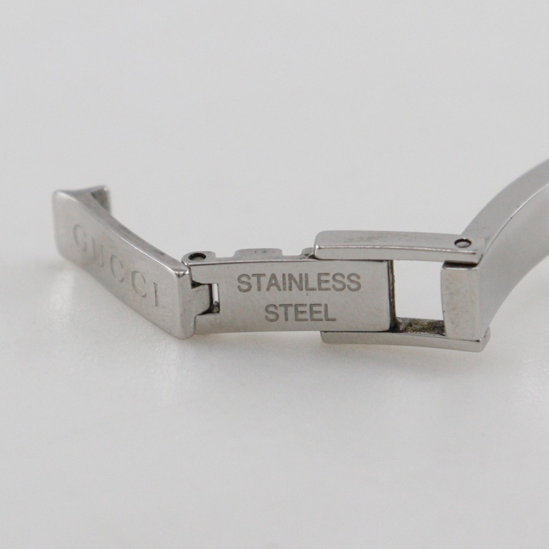 Gucci G 圓環標誌腕錶 105 不鏽鋼石英模擬顯示白色錶盤女士腕錶-10