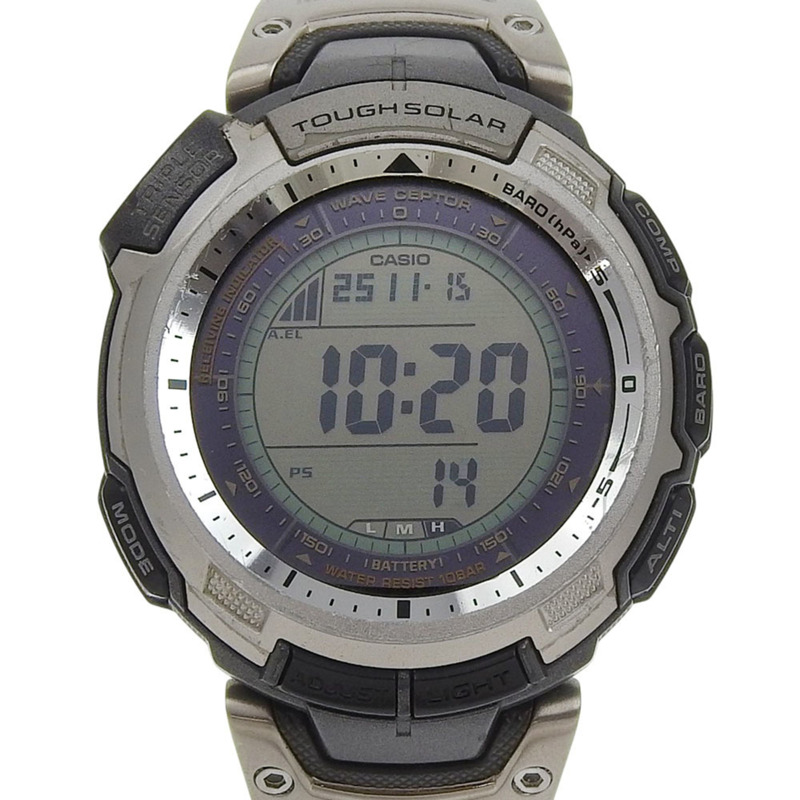 卡西歐 CASIO PRO TREK PRW-1300TJ 手錶，不鏽鋼材質，日本製造，石英數字顯示，男士款-0
