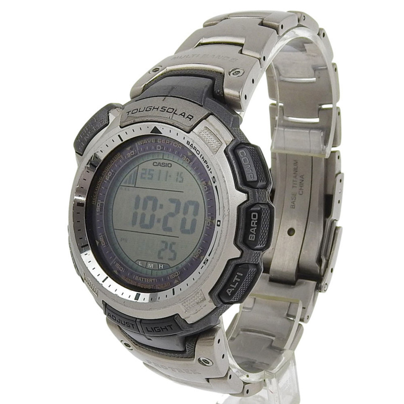 卡西歐 CASIO PRO TREK PRW-1300TJ 手錶，不鏽鋼材質，日本製造，石英數字顯示，男士款-1